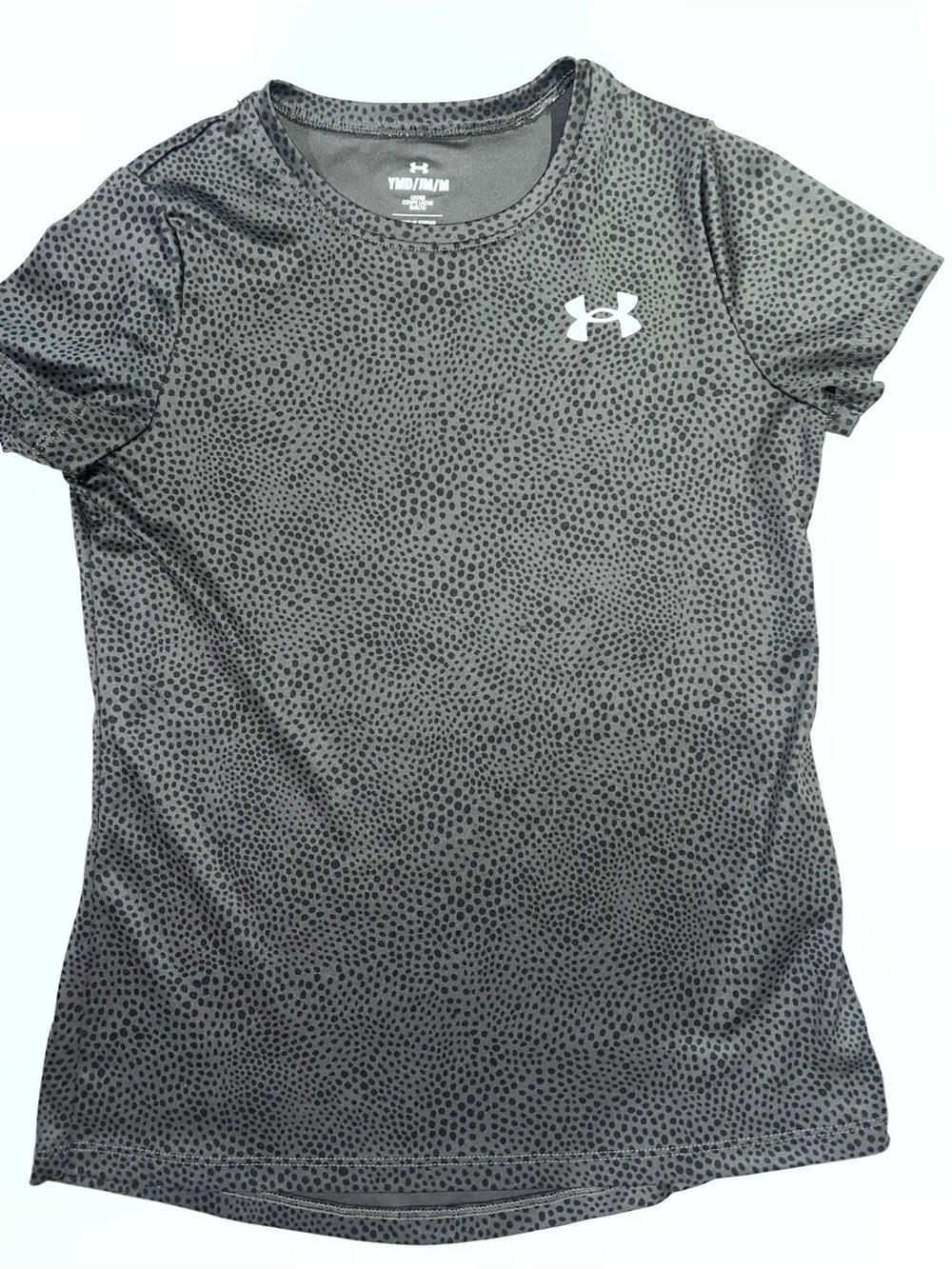 Under Armour Youth Black Dot-Print Tech Short Sleeve Tee Medium